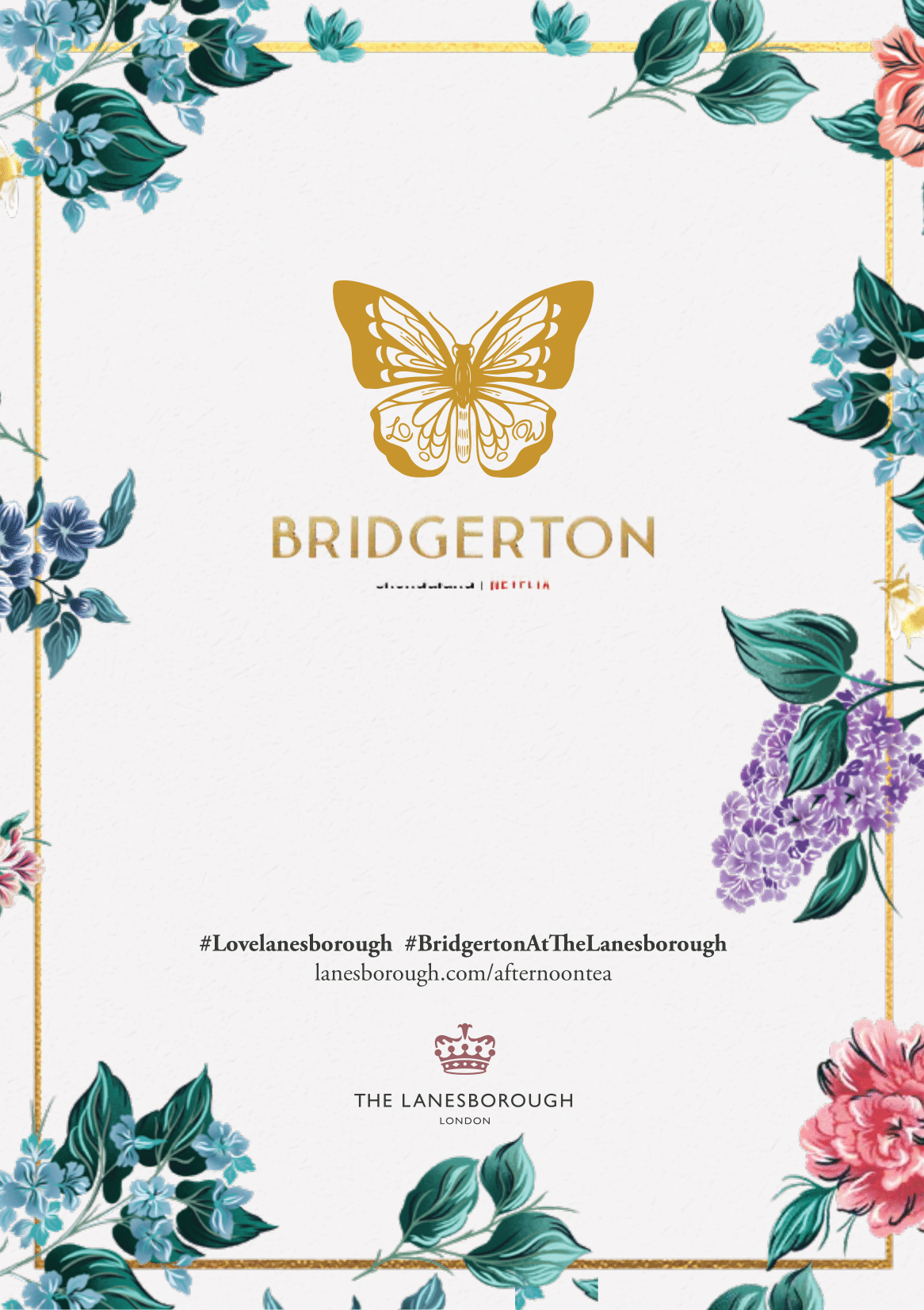 Bridgerton postal: an invitation card for dinning in Bridgerton Experience